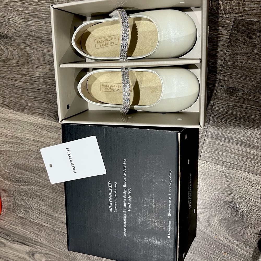 Babywalker crystal embellished ballerina shoes